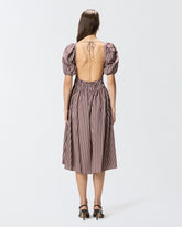 Abito midi a righe con schiena scoperta -  | Pinko