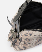 Δερμάτινη τσάντα ώμου μετρίου μεγέθους Keeper Bag από σουέτ με στάμπα πύθωνα -  | Pinko
