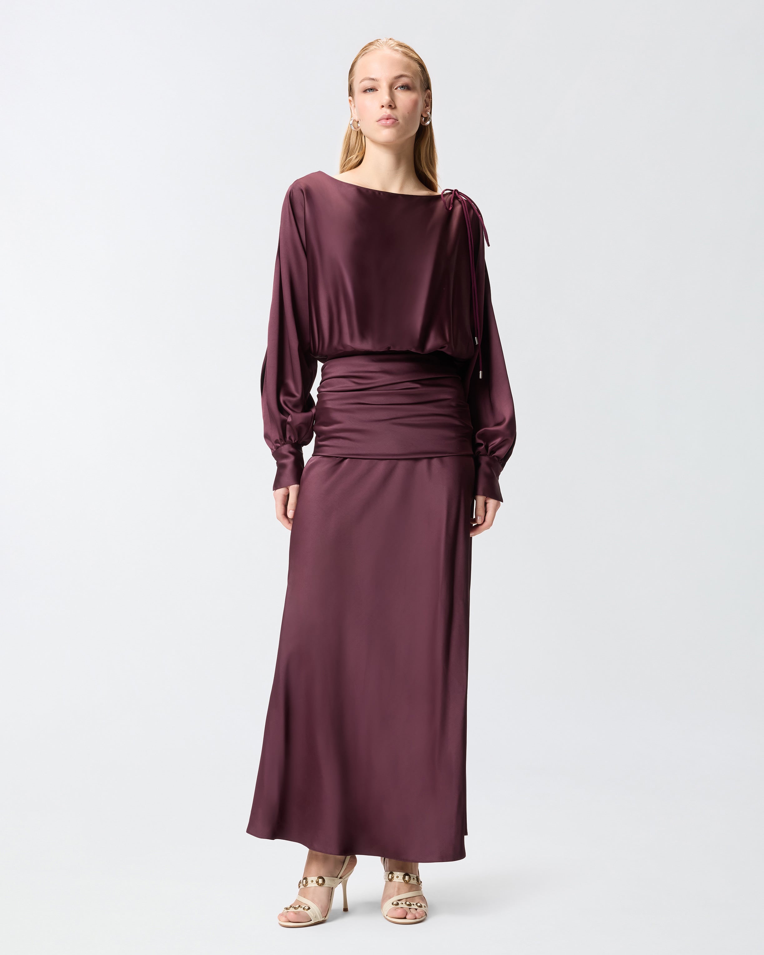 pinko dress Long shirt in cotton with belt a shiny Discover the Pinko dress collection