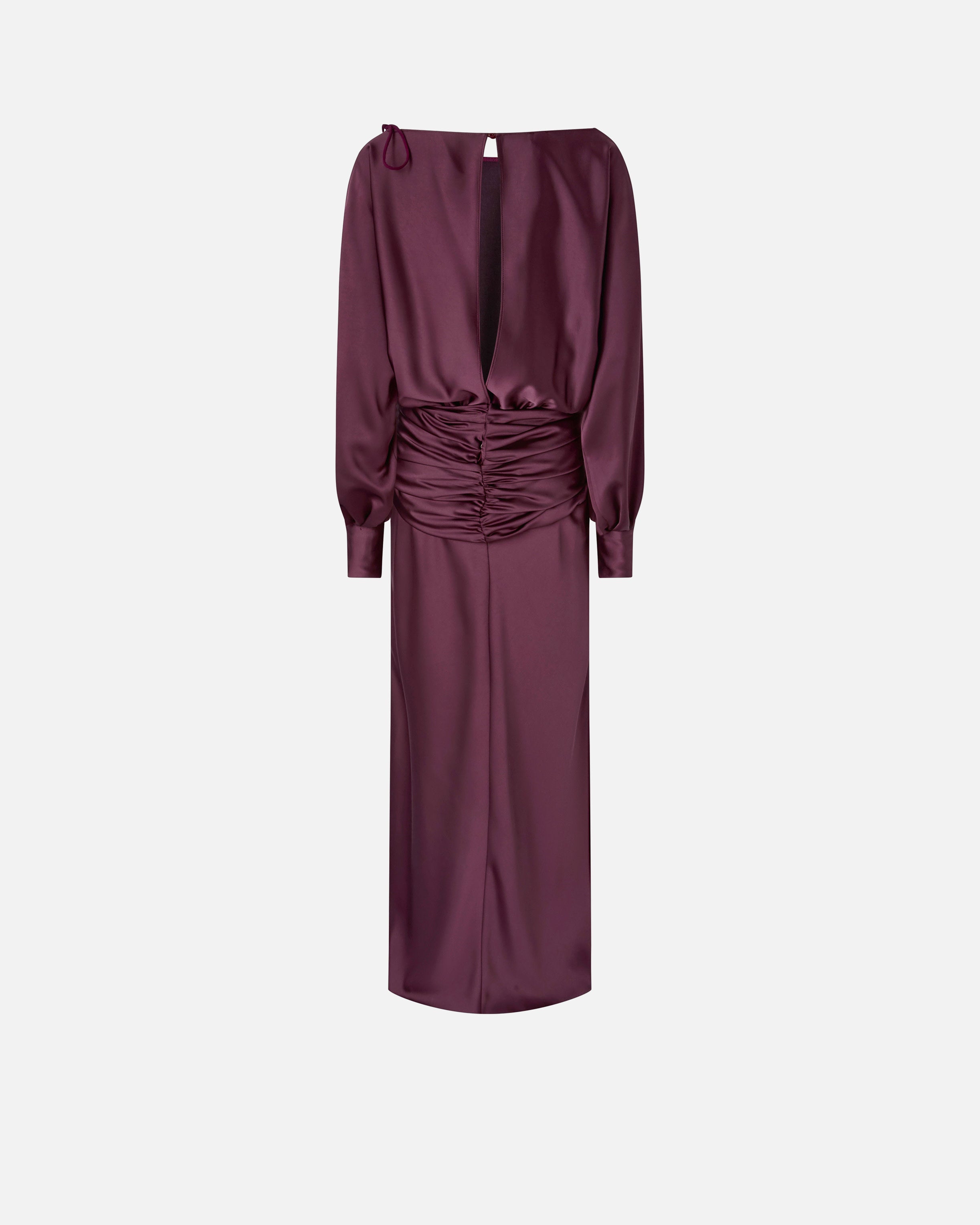 Long satin dress with draping Long satin dress with draping