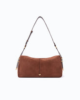 Keeper Bag large shoulder bag in spray-effect suede -  | Pinko