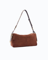 Keeper Bag large shoulder bag in spray-effect suede -  | Pinko