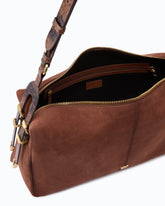 Keeper Bag large shoulder bag in spray-effect suede -  | Pinko