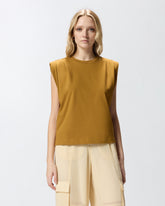 Sleeveless double jersey T-shirt - Orange | Pinko