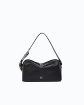 Medium crossbody Boston bag in new biker leather - Black | Pinko