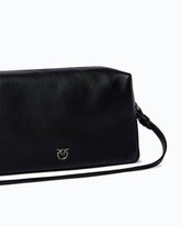 Medium crossbody Boston bag in new biker leather - Black | Pinko