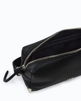Medium crossbody Boston bag in full-grain leather - Black | Pinko