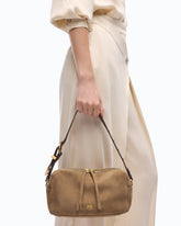 Medium crossbody Boston bag in spray-effect suede -  | Pinko
