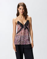 Top with cashmere print and lace -  | Pinko