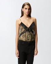 Top con stampa cachemire e pizzo -  | Pinko