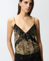 Top con stampa cachemire e pizzo -  | Pinko