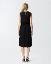 Abito midi smanicato in jacquard floreale con cintura -  | Pinko