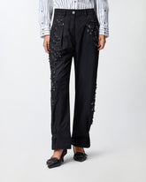 Pantaloni loose fit con ricamo gioiello -  | Pinko