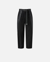 Pantaloni in tela tecnica con dettegli effetto pelle -  | Pinko