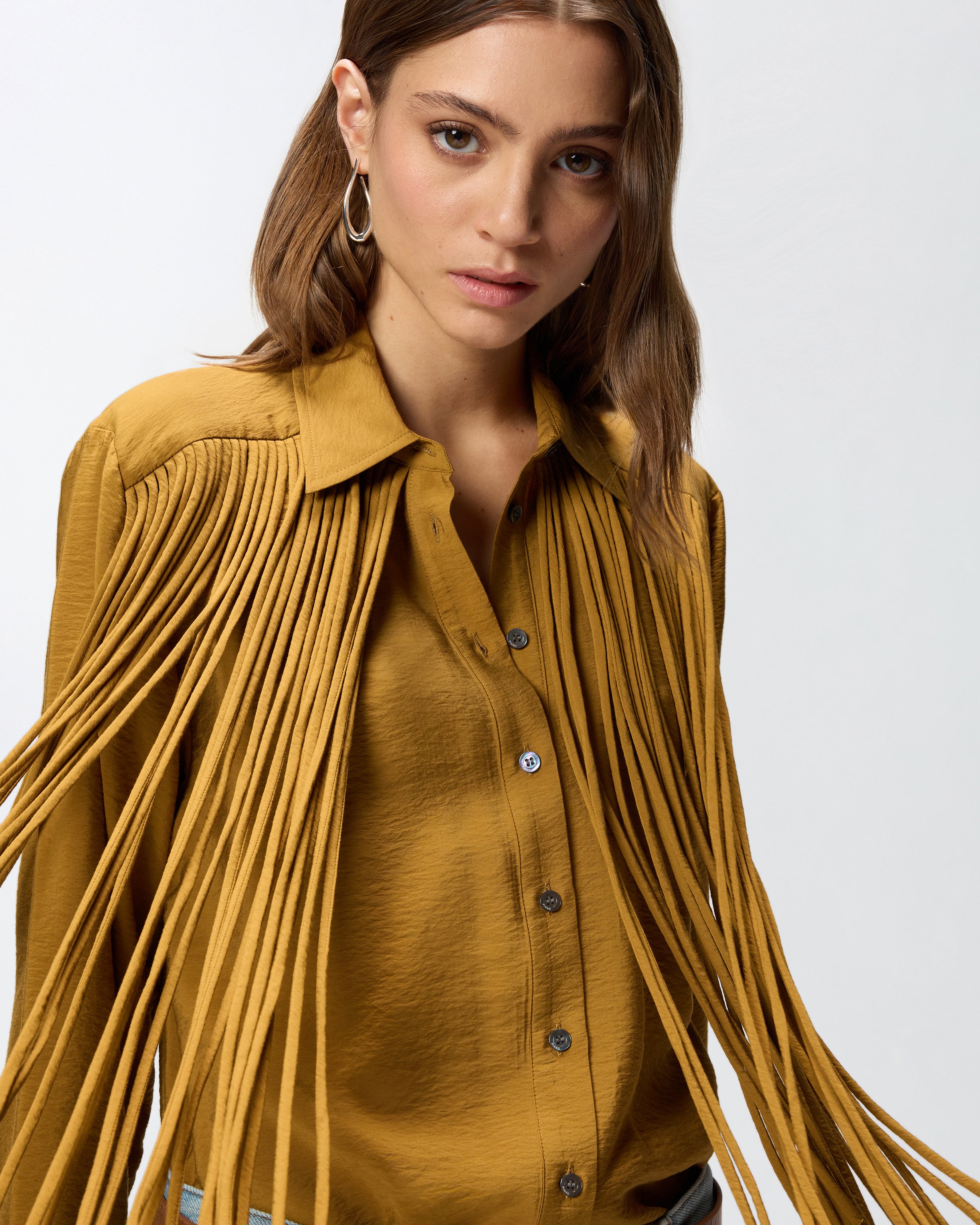 Chemise Style Western Franges Pinko chemise-style-western-franges-pinko