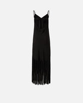 Robe lingerie longue à franges -  | Pinko