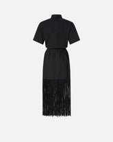 Abito chemisier lungo con frange e dettagli metallici -  | Pinko