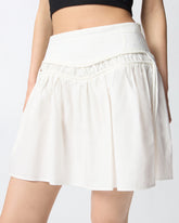 Short skirt with gathering and drawstring -  | Pinko