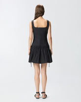 Vestido corto con frunces y cordón ajustable -  | Pinko