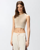 Crop top smanicato con bande sul retro -  | Pinko