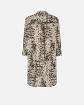 Abito corto con stampa snake e nastri sullo scollo -  | Pinko