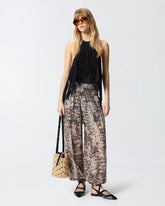 Pantaloni ampi con stampa snake -  | Pinko