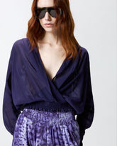 Blusa cropped con cappuccio e trasparenze -  | Pinko