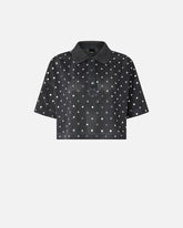 Polo cropped in rete con specchietti -  | Pinko