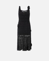 Abito midi effetto uncinetto con fiori applicati -  | Pinko