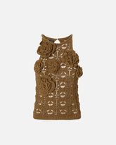 Top effetto uncinetto con fiori applicati -  | Pinko