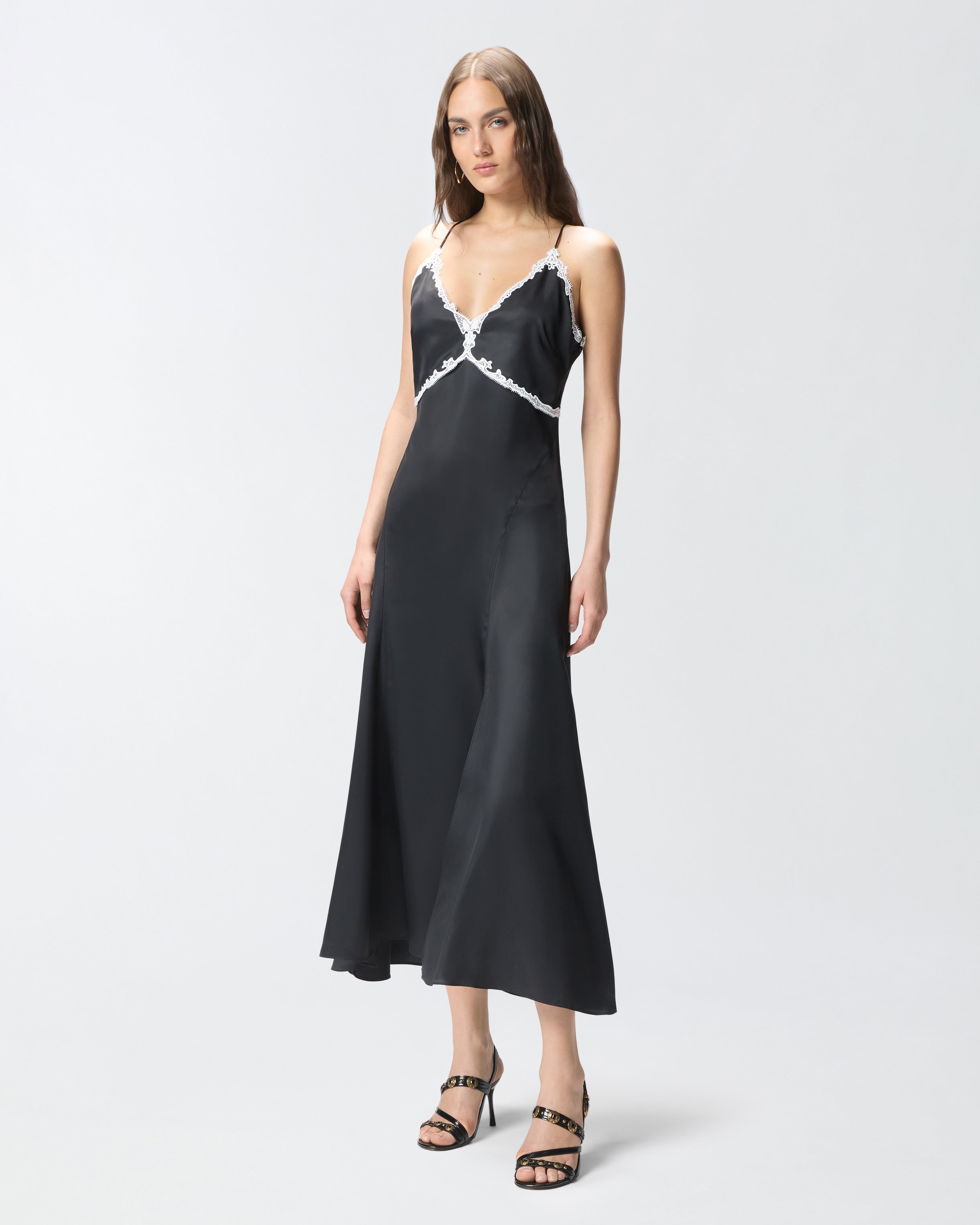 Long dress with lace inserts | Pinko Long dress with lace inserts | Pinko