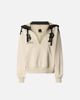 SENBATU Felpa con Cappuccio Donna Manica Lunga Maglione Scollo a V con Cappuccio Maglione con Coulisse e Tasca Bianco Medium SENBATU Felpa con Cappuccio Donna Manica Lunga Maglione Scollo a V con Cappuccio Maglione con Coulisse e Tasca Bianco Medium