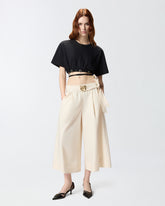 T-shirt cropped con laccio e dettagli texani -  | Pinko