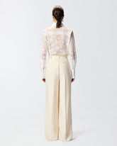 Straight-cut trousers with pressed pleat detail -  | Pinko