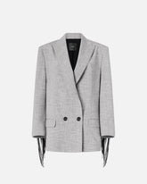 Double-breasted jacket with fringing -  | Pinko