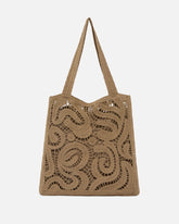 Borsa shopper media in tessuto crochet geometrico -  | Pinko