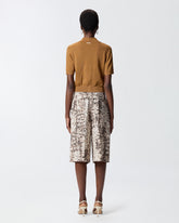 Cardigan cropped a mezza manica con colletto -  | Pinko