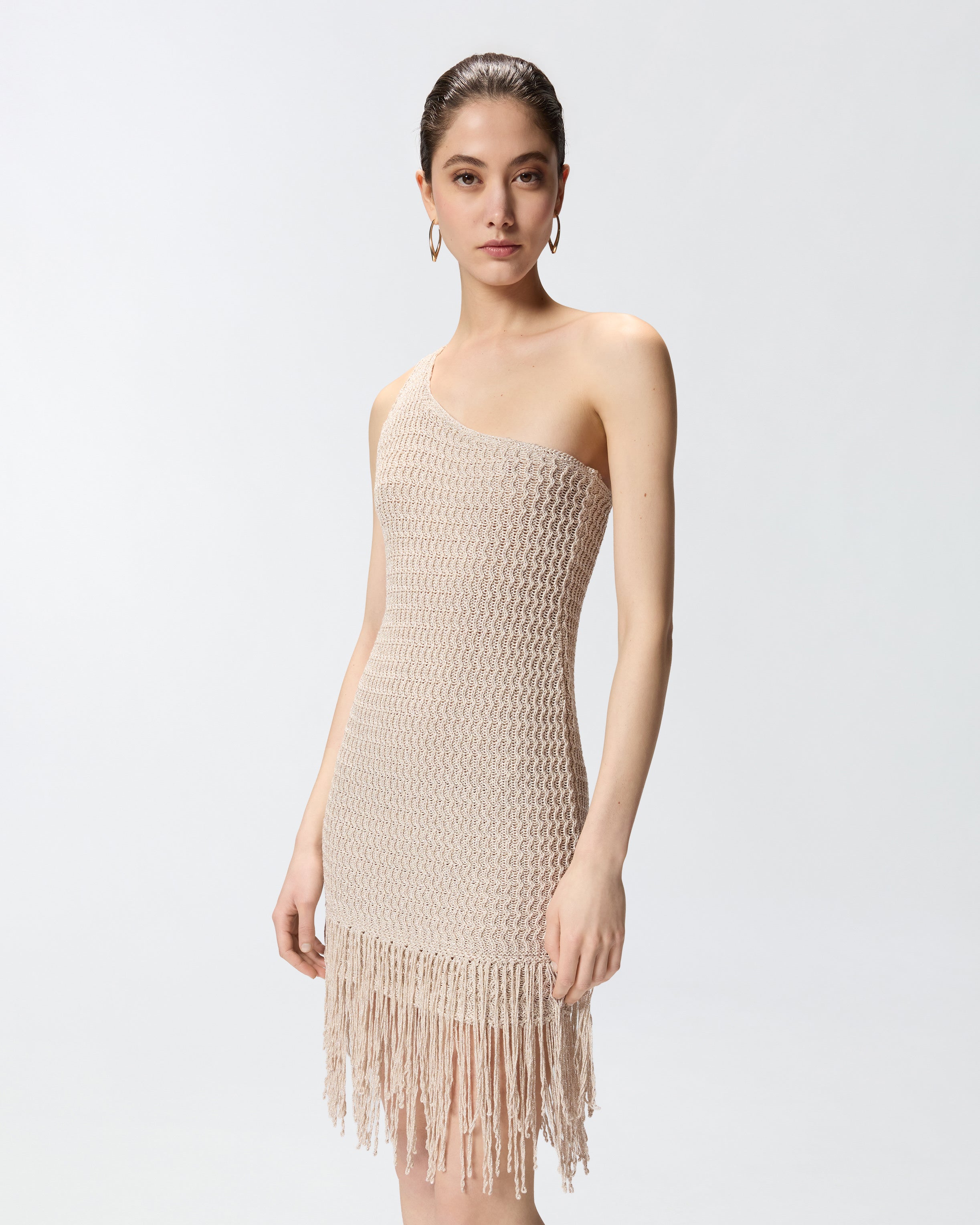 pinko one shoulder dress Pinko Ribbed One-Shoulder Dress - Brown - 49% Off
