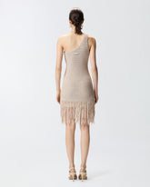 Abito corto monospalla con frange -  | Pinko