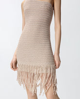 Abito corto monospalla con frange -  | Pinko