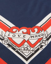 Foulard quadrato con stampa doppio cuore -  | Pinko