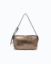 Mini crossbody Boston bag in laminated snake-print leather -  | Pinko