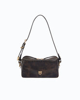 Borsa bauletto a tracolla mini in pelle cloud - Rosso Scuro | Pinko