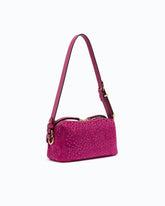 Fully rhinestoned mini suede-effect crossbody Boston bag -  | Pinko