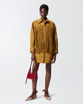 Abito corto chemisier con frange -  | Pinko