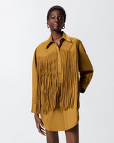 Abito corto chemisier con frange -  | Pinko