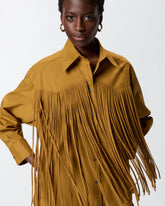 Abito corto chemisier con frange -  | Pinko