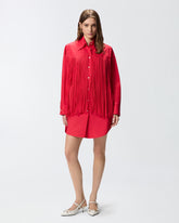 Abito corto chemisier con frange -  | Pinko