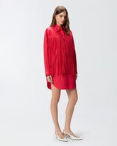 Abito corto chemisier con frange -  | Pinko