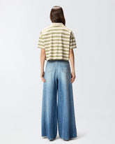 Polo cropped in jersey a righe con colletto strutturato -  | Pinko